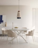 Kave Home Yunia Stuhl in Beige mit Stahlbeinen mit beigem Finish FSC 100%