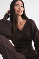 Knitted cable cardigan