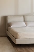 Gepolstertes Bett für Matratze 160x200cm Eierschalenweiß Ketia
