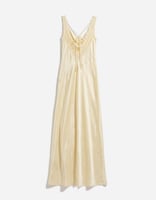 4th & Reckless – Maxikleid aus Satin in Zitronengelb mit Wasserfallausschnitt und Rückenschnürung