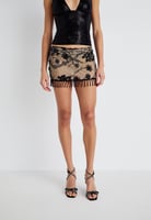 BEADED SKIRT - Minirock - black