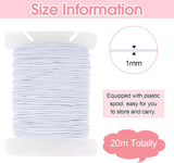 20 m Elastic Band for Bracelets, 1 mm Hat Rubber, Rubber Cord, White | Rubber cord, bead cord, elastic thread for DIY crafts, jewellery making, necklaces