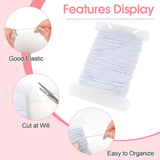 20 m Elastic Band for Bracelets, 1 mm Hat Rubber, Rubber Cord, White | Rubber cord, bead cord, elastic thread for DIY crafts, jewellery making, necklaces