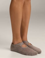 OYSHO– 2 Paar gepolsterte Yoga- und Pilates-Socken in blassem Hellbraun aus Baumwollmix mit überkreuzten Riemen