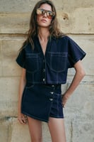 Zara kurzes Jeanshemd