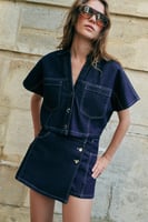 Zara kurzes Jeanshemd