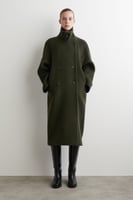 DOPPELREIHIGER LANGER OVERSIZED-MANTEL AUS WOLLE
