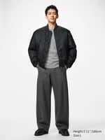 UNIQLO Jersey Velours Hose (Barrel Leg), Dunkelgrau, image 2 of 4