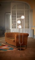 IKEA SIMRISHAMN Standleuchte, verchromt/opalweiß Glas