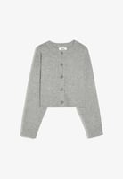 CREW NECK WITH BUTTONS - KNIT CARDIGAN - Cardigan - grey