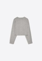 CREW NECK WITH BUTTONS - KNIT CARDIGAN - Cardigan - grey