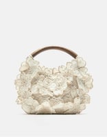 Pull&Bear – Handtasche in Ecru mit Blumenmuster