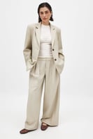 Mid Waist Suit Pants