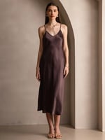 Silksilky 100% Maulbeerseide Midikleid mit Spaghettiträgern, Bild 4 von 4