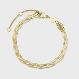 Élevé Braided Snake Bracelet, Gold Colour
