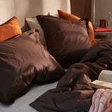 Ikea HAMPFLOCKEL Bettwäsche-Set, 2-teilig - braun 155x220/80x80 cm