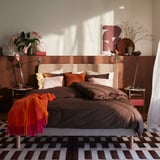 Ikea HAMPFLOCKEL Bettwäsche-Set, 2-teilig - braun 155x220/80x80 cm