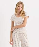 Organic Pointelle Scoop Neck Tee