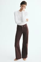 H&M Wide High Waist Jeans - Dunkelbraun, image 1 of 4