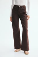 H&M Wide High Waist Jeans - Dunkelbraun, image 2 of 4