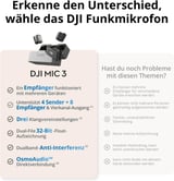 DJI Mic 3 Wireless Microphone | Mini-Mikrofon f. iPhone/Kamera/Android, ultraleicht, adaptive Gain-Steuerung, Dualband-Anti-Interferenz, 28 Std. Nutz., Vlog