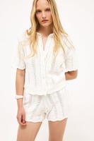 NA-KD Knitted Crochet Shorts Offwhite