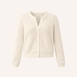 Nordlicht Pointelle Strickjacke Rieke Naturweiß aus Baumwolle