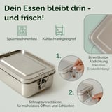 Premium Edelstahl Brotdose mit Trenner und Ersatzdichtung