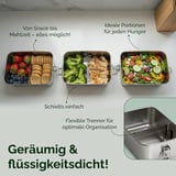 Premium Edelstahl Brotdose mit Trenner und Ersatzdichtung
