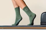 wovencultureshop Organic Cotton Non-Slip Pilates Grip Socks | Yoga, Barre, Reformer Pilates | Green, image 3 of 4