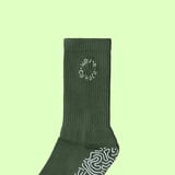 wovencultureshop Organic Cotton Non-Slip Pilates Grip Socks | Yoga, Barre, Reformer Pilates | Green, image 4 of 4
