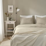 IKEA SCHERSMIN Bettwäsche-Set, 2-teilig - graubeige 155x220/80x80 cm