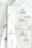 H&M Baumwollschlafanzug mit Kragen - Weiß/Teddybären - Kids