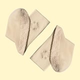 wovencultureshop Organic Cotton Non-Slip Pilates Grip Socks | Yoga, Barre, Reformer Pilates | Cream, image 3 of 4