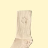 wovencultureshop Organic Cotton Non-Slip Pilates Grip Socks | Yoga, Barre, Reformer Pilates | Cream, image 4 of 4
