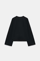 ZARA T-SHIRT MIT RAGLANÄRMELN - Schwarz, Bild 4 von 4