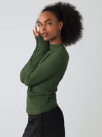Honest Basics Langarm Shirt mit Stehkragen - Birch, Bild 2 von 4