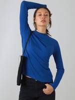 Honest Basics Langarm Shirt mit Stehkragen - Birch, Bild 3 von 4