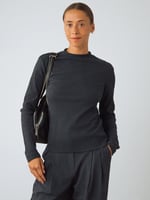 Honest Basics Langarm Shirt mit Stehkragen - Birch, Bild 4 von 4