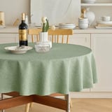 Decorelia Wasserdichte, dekorative, rustikale runde Tischdecke für Couchtisch, Kunstleinen, kratzfest