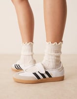 adidas Originals – Samba – Flache Mary-Jane-Schuhe in Weiß und Schwarz