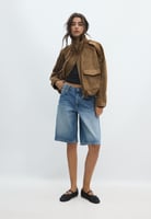 Oversize-Jacke aus Wildlederimitat