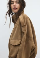 Oversize-Jacke aus Wildlederimitat