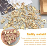 VYZUTR Pack of 100 Charms Pendants for Jewellery Crafts, Mixed Pendant Chain and Vintage Aesthetic, Bracelet, Earrings, Necklace, Gold