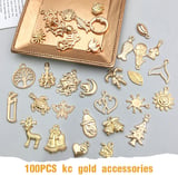 VYZUTR Pack of 100 Charms Pendants for Jewellery Crafts, Mixed Pendant Chain and Vintage Aesthetic, Bracelet, Earrings, Necklace, Gold