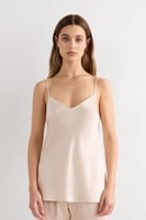 Damen Top Aus Seidensatin Mit V-ausschnitt Größe L