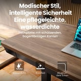 HUANUO Height-adjustable desk with drawer, 100 x 60 cm, walnut | Whole table top, USB charging port