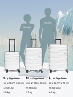 Bergpfeil Suitcase Set 3-Piece Hard Case Lightweight S M L | Suitcase set 3-piece unisex polypropylene black travel series