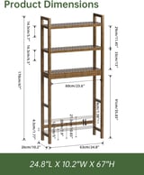 SMIBUY Bamboo Toilet Shelf, Adjustable Washing Machine Shelf, Bathroom Shelf with 3 Shelves
