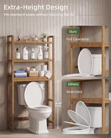 SMIBUY Bamboo Toilet Shelf, Adjustable Washing Machine Shelf, Bathroom Shelf with 3 Shelves
